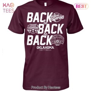NEW Back To Back To Back 2023 National Champions Oklahoma Sooners Unisex T-Shirt
