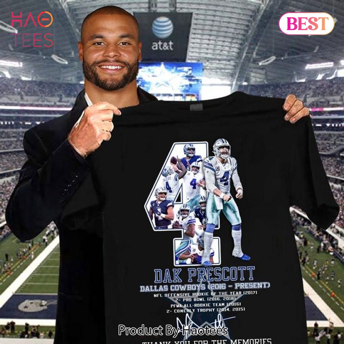 Men's Jordan Brand Dak Prescott Gray Dallas Cowboys AJ1 Retro T-Shirt