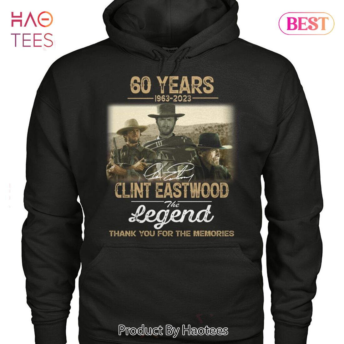 HOT TREND 60 Years 1963-2023 Clint Eastwood The Legend Thank You For The Memories Unisex T-Shirt HOT TREND 60 Years 1963-2023 Clint Eastwood The Legend Thank You For The Memories Unisex T-Shirt