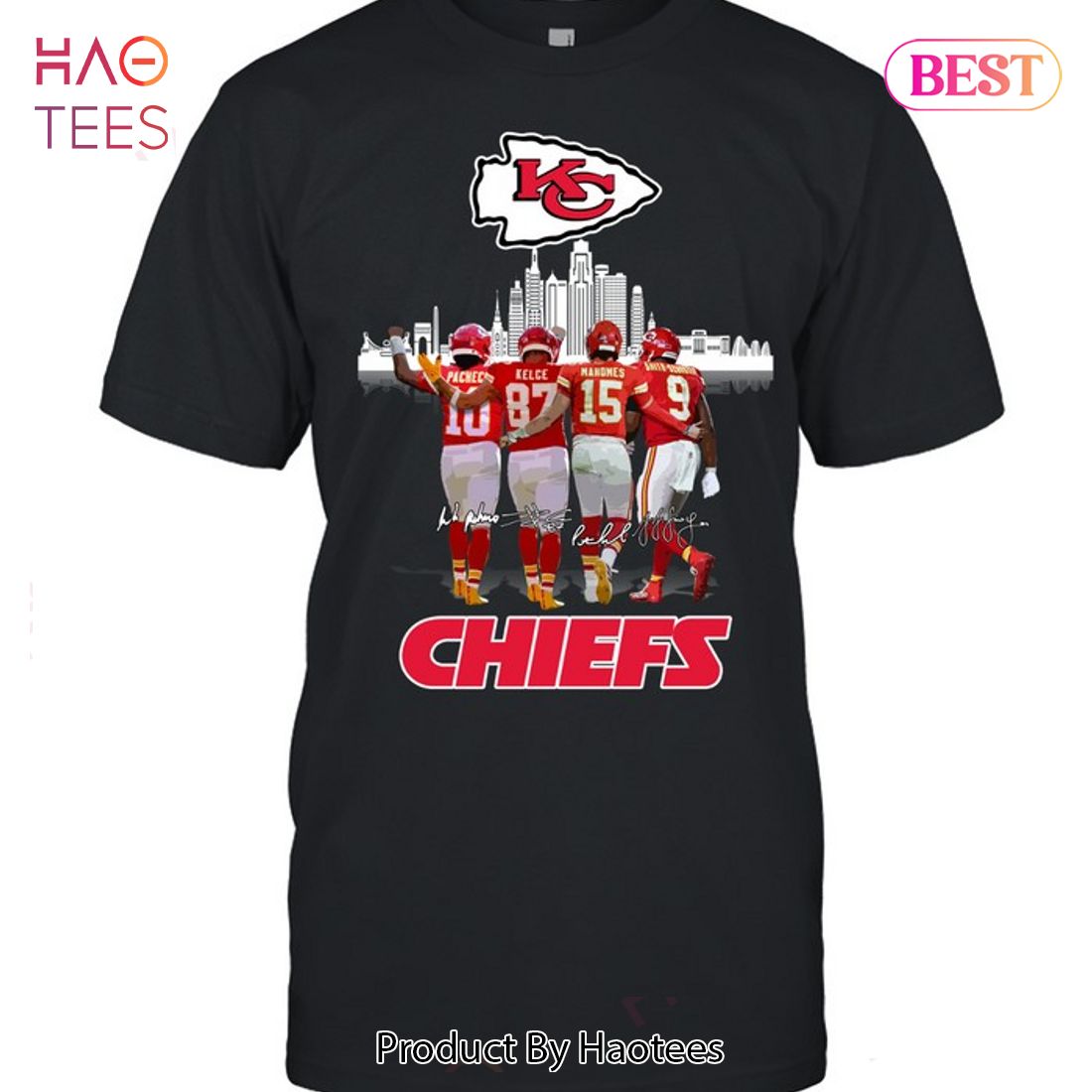 Kansas City Chiefs 2 Pieces Outfits Casual Zip Collared Shirt Beach Shorts  Set