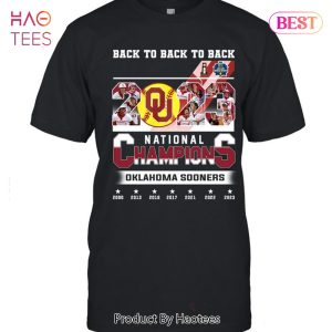 NEW Back To Back To Back National Champions Oklahoma Sooners Unisex T-Shirt