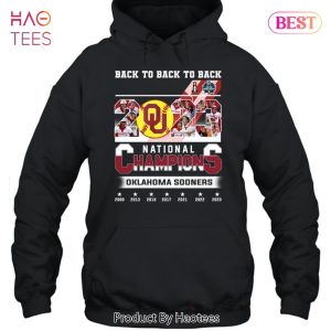 NEW Back To Back To Back National Champions Oklahoma Sooners Unisex T-Shirt