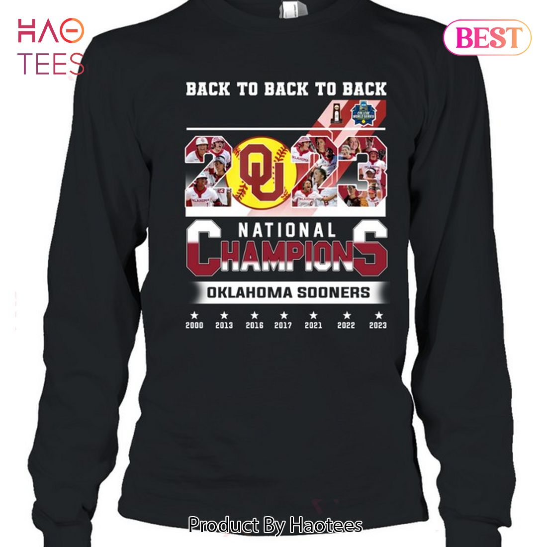 NEW Back To Back To Back National Champions Oklahoma Sooners Unisex T-Shirt NEW Back To Back To Back National Champions Oklahoma Sooners Unisex T-Shirt