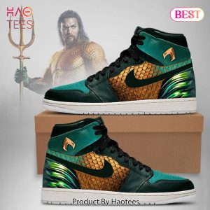 HOT TREND 2023 DC Justice League Aquaman Air Jordan High Top Sneaker HOT TREND 2023 DC Justice League Aquaman Air Jordan High Top Sneaker