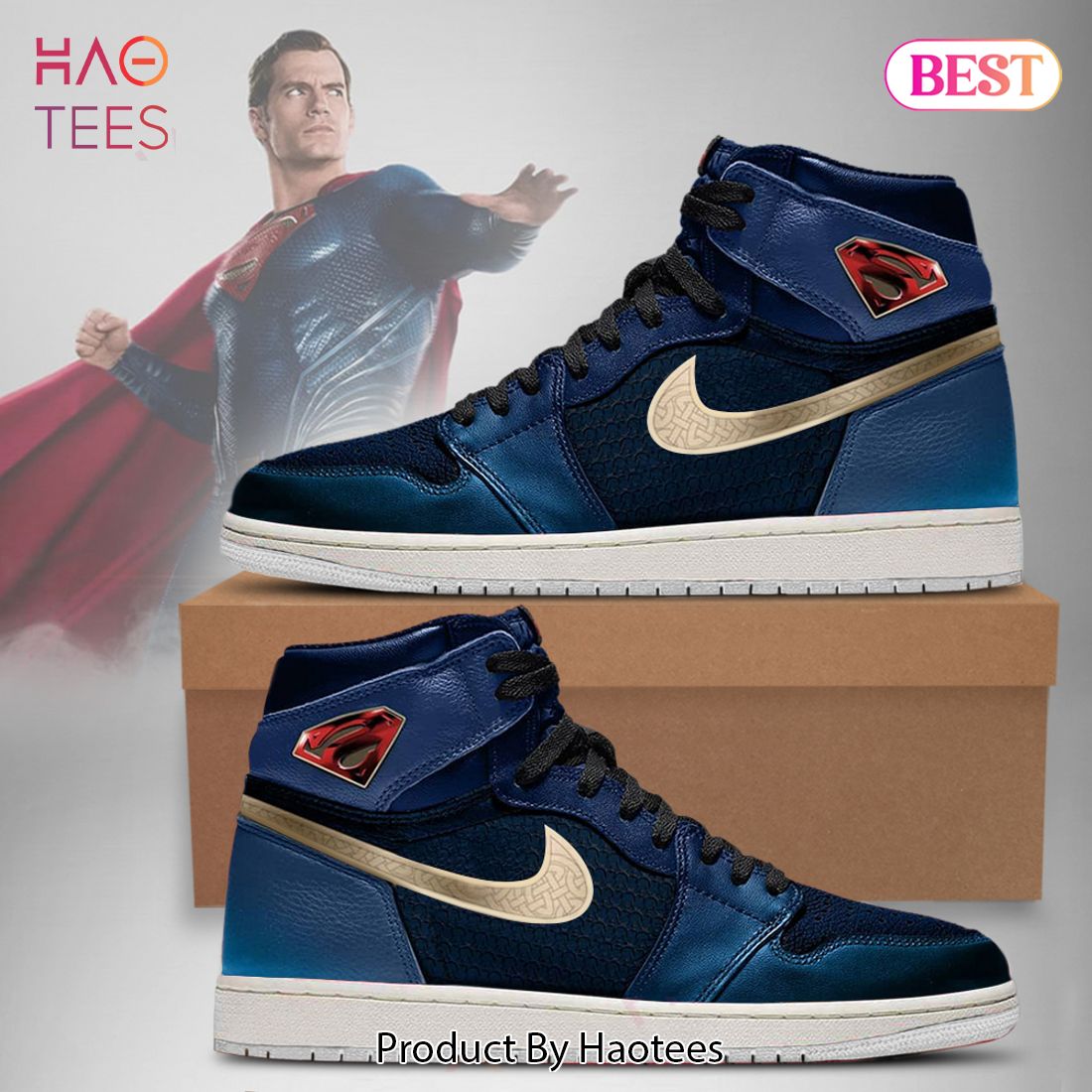 HOT TREND 2023 DC Justice League Superman Air Jordan High Top Sneaker