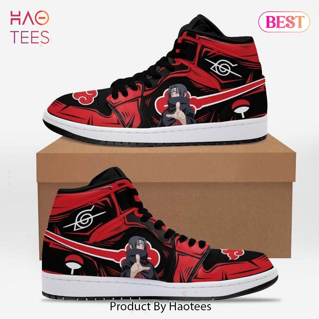 HOT TREND Akatsuki Itachi Naruto Jordan High Top Sneakers Anime Shoes HOT TREND Akatsuki Itachi Naruto Jordan High Top Sneakers Anime Shoes