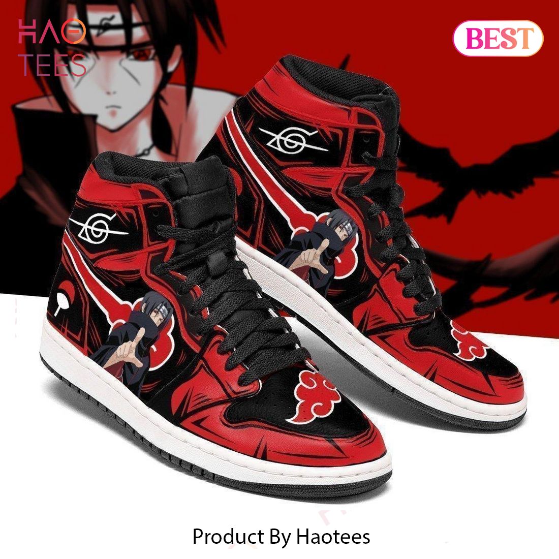 HOT TREND Akatsuki Itachi Naruto Jordan High Top Sneakers Anime Shoes HOT TREND Akatsuki Itachi Naruto Jordan High Top Sneakers Anime Shoes