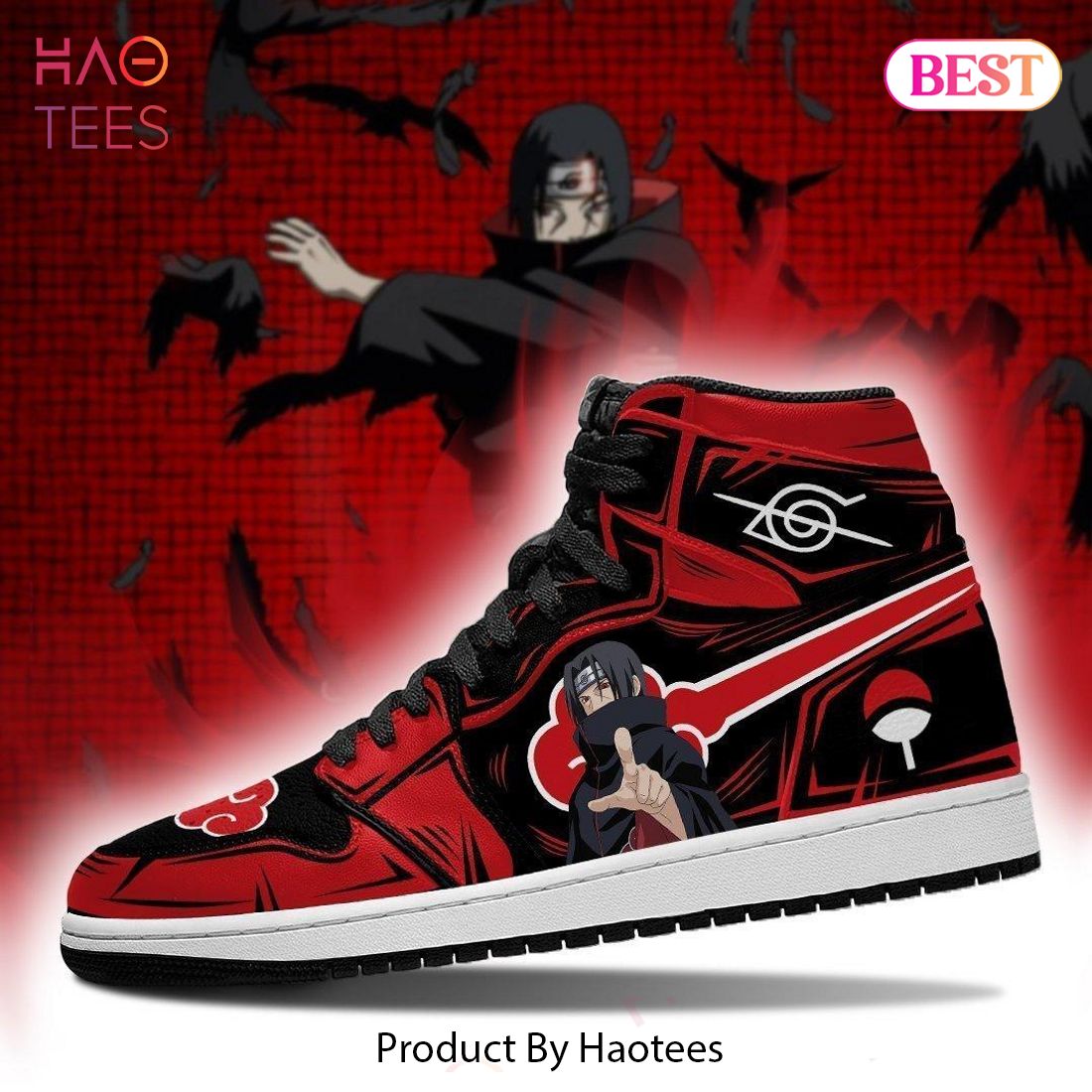 HOT TREND Akatsuki Itachi Naruto Jordan High Top Sneakers Anime Shoes HOT TREND Akatsuki Itachi Naruto Jordan High Top Sneakers Anime Shoes