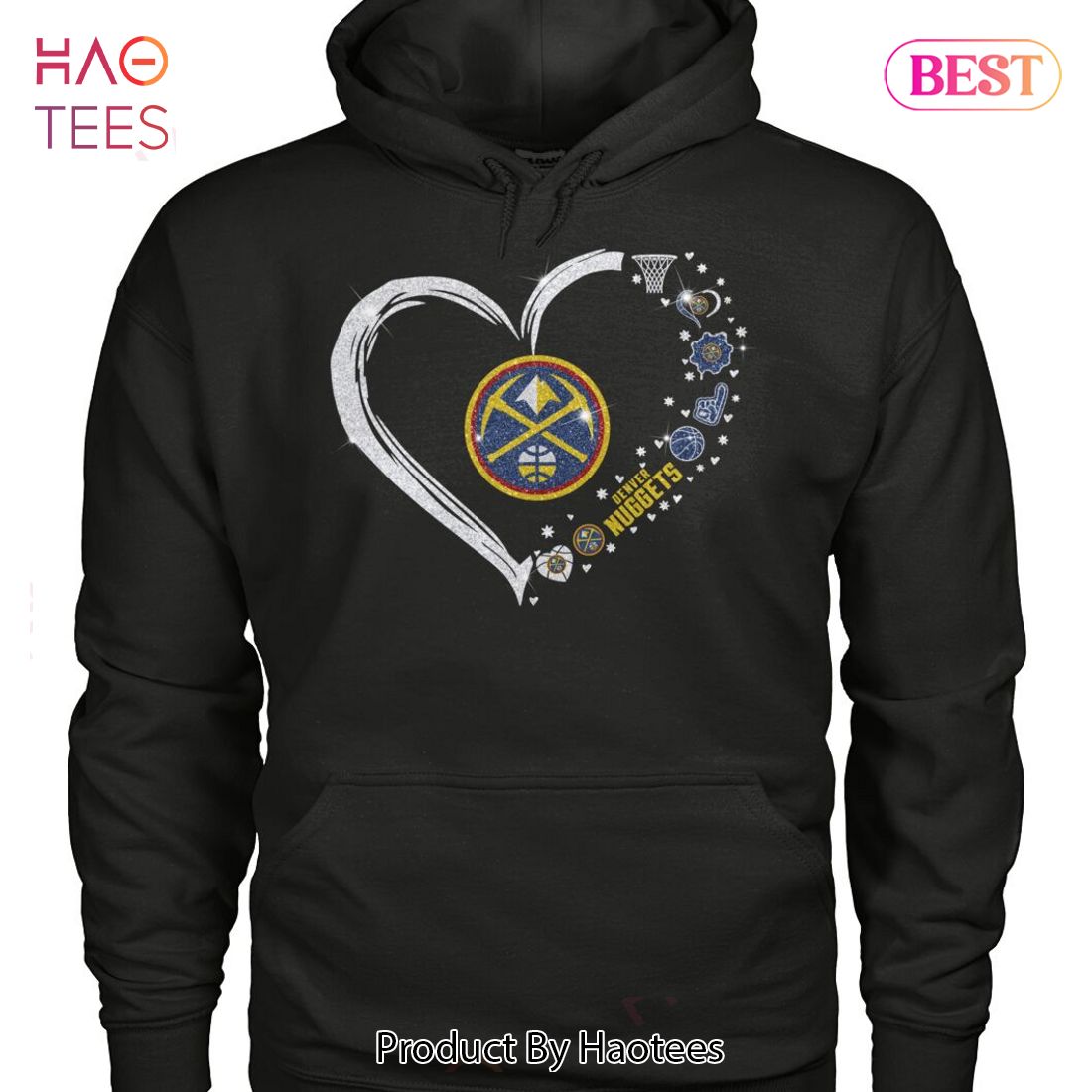 NEW Denver Nuggets Western Conference Glitter Heart Unisex T-Shirt NEW Denver Nuggets Western Conference Glitter Heart Unisex T-Shirt