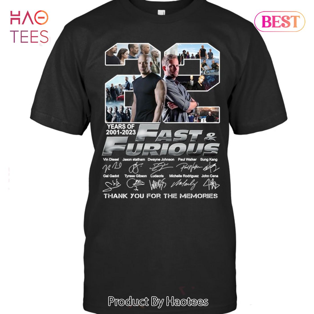 NEW Years Of 2001-2023 Fast & Furious Thank You For The Memories Unisex T-Shirt NEW Years Of 2001-2023 Fast & Furious Thank You For The Memories Unisex T-Shirt