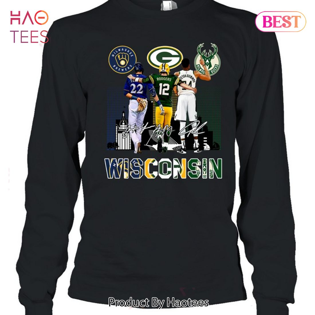 Wisconsin Packers Wisconsin Brewers Wisconsin Bucks T-shirt