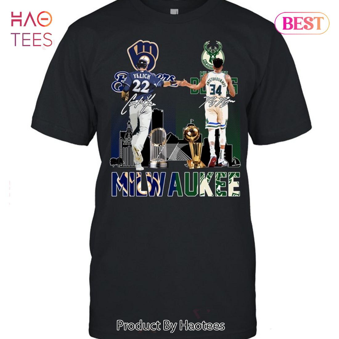 NEW Milwaukee Brewers Milwaukee Bucks Unisex T-Shirt NEW Milwaukee Brewers Milwaukee Bucks Unisex T-Shirt