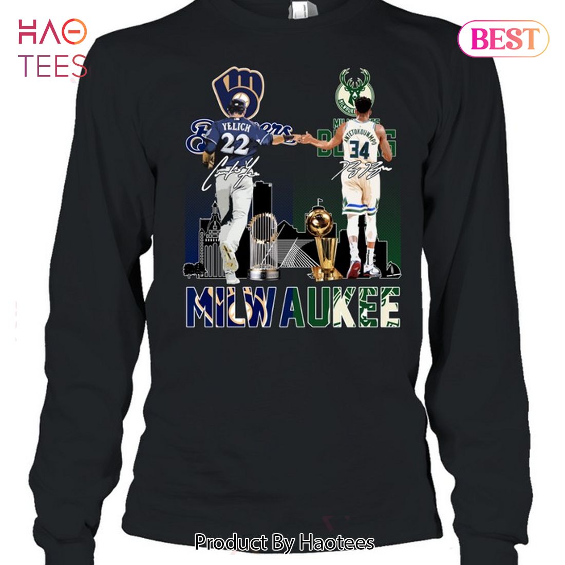 NEW Milwaukee Brewers Milwaukee Bucks Unisex T-Shirt NEW Milwaukee Brewers Milwaukee Bucks Unisex T-Shirt