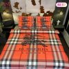 [SALE] Burberry Bedding Orange Luxury Bedding Sets Quilt Sets Duvet Cover Luxury Brand Bedroom Sets Bedding