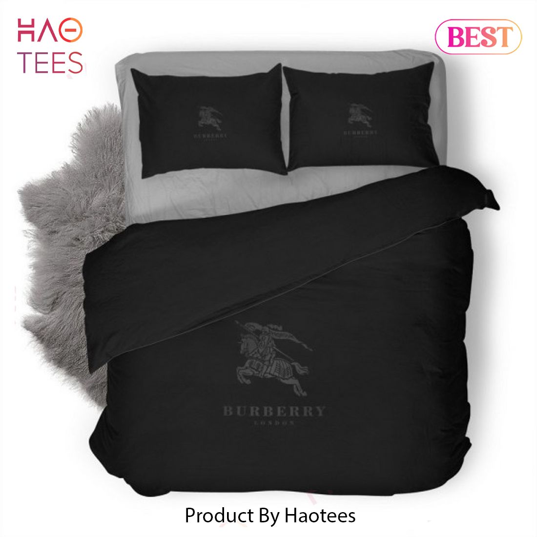 [SALE] Burberry Black Luxury Brand Bedding Set Bedspread Duvet Cover Set Home Decor Luxury Store