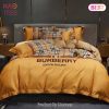 [SALE] Burberry England Yellow Luxury Brand Bedding Set Duvet Cover Home Decor