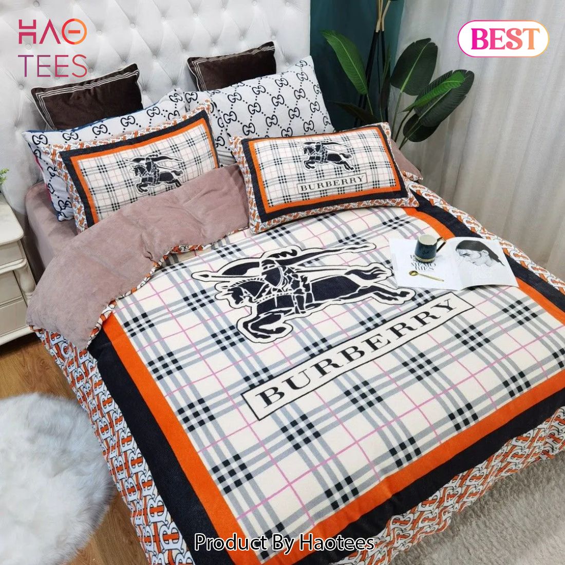 [SALE] Burberry Fashion New Bedding Set Quilt Sets Duvet Cover Luxury Brand Bedding Decor Bedroom Sets Luxury Store