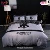 [SALE] Burberry Grey Fashion New Bedding Set Quilt Sets Duvet Cover Luxury Brand Bedding Decor Bedroom Sets