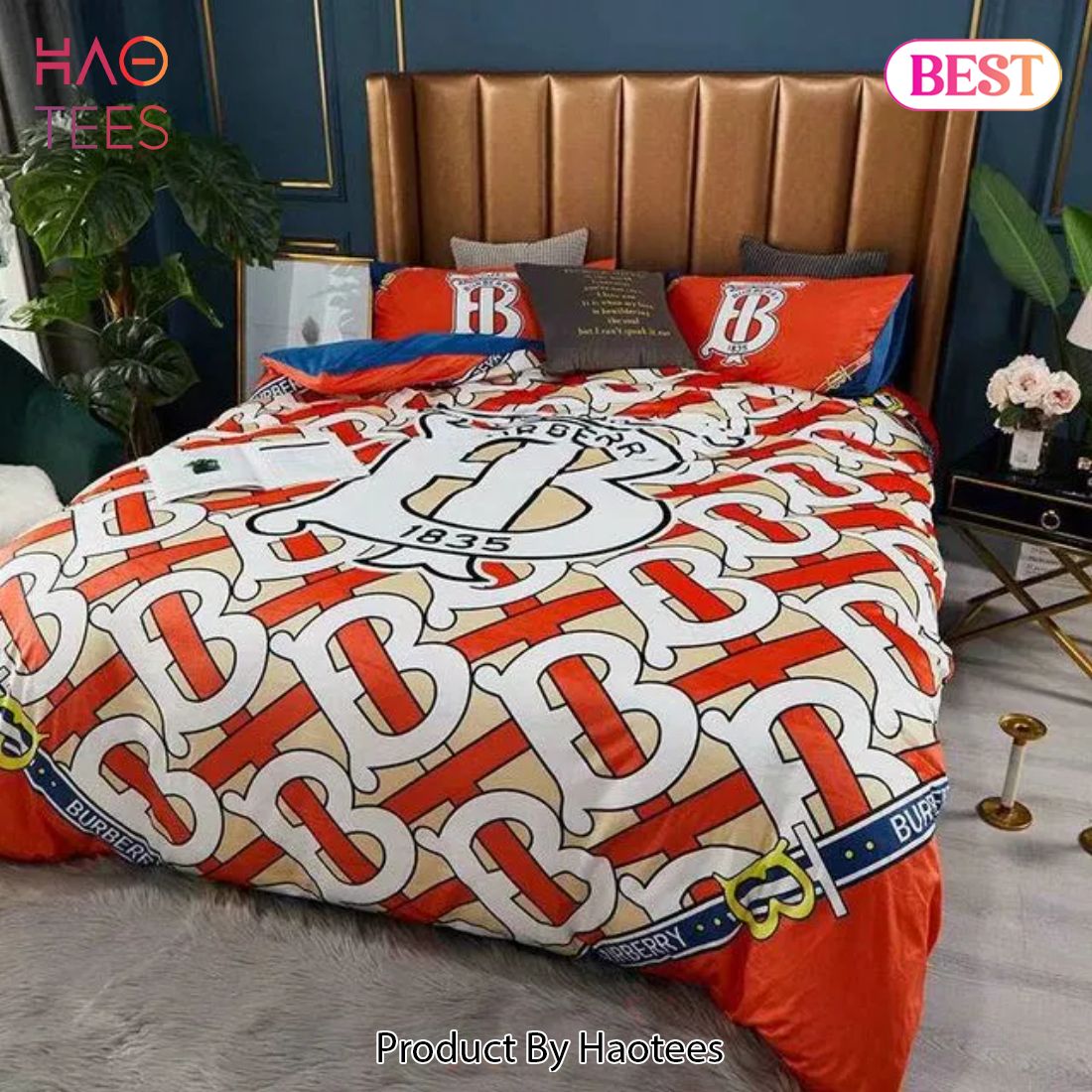 [SALE] Burberry Hot Bedding Set Printed Bedding Sets Quilt Sets Duvet Cover Luxury Brand Bedding Decor Bedroom Sets Luxury Store