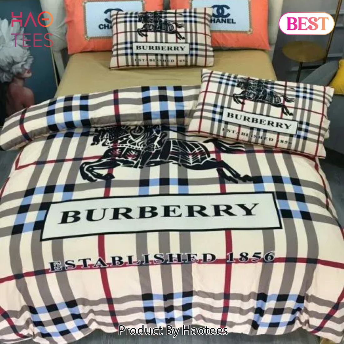 [SALE] Burberry Hot Bedding Set Quilt Sets Duvet Cover Luxury Brand Bedding Decor Bedroom Sets Luxury Store