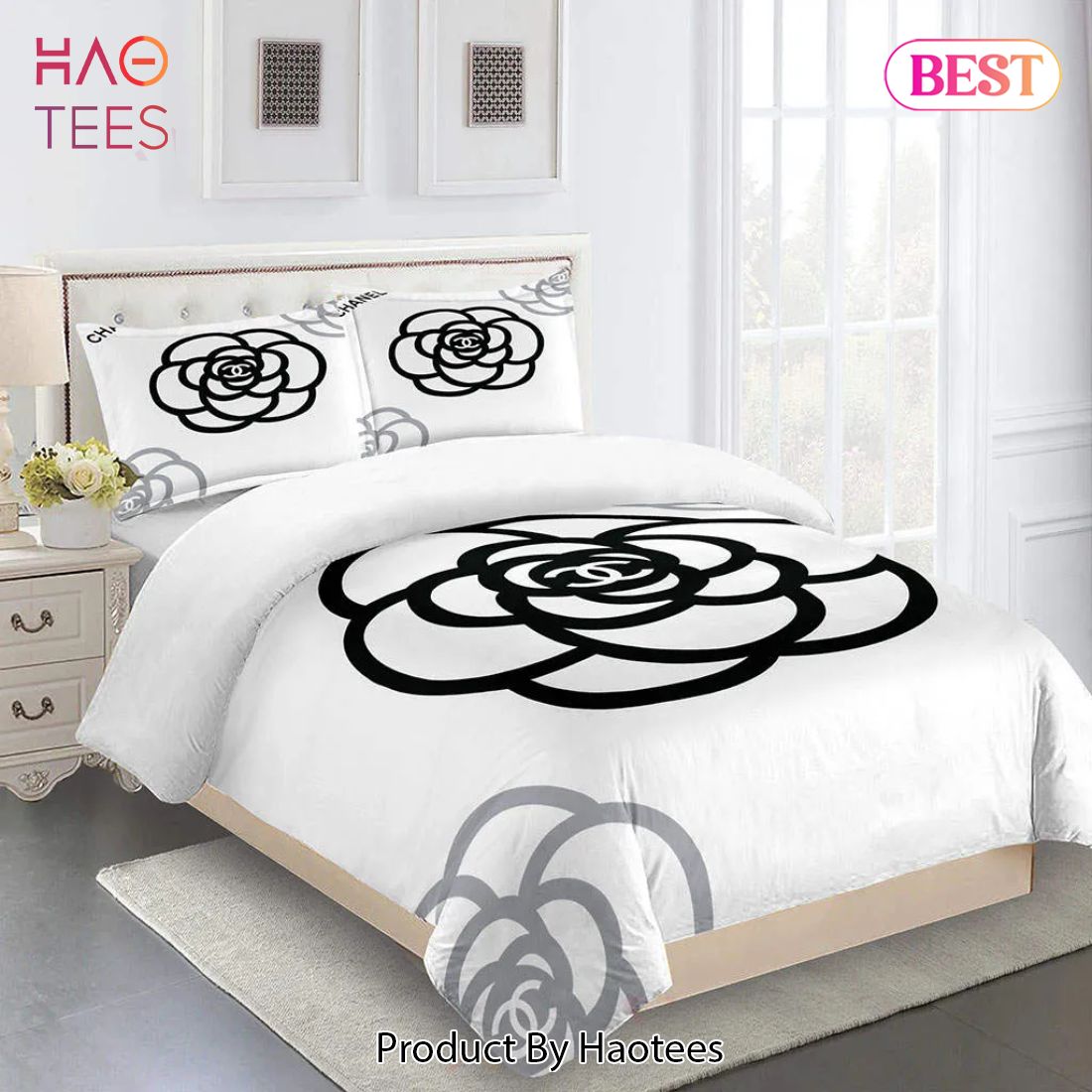 [SALE] Chanel Big Flowers Luxury Brand Premium Bedding Set Duvet Cover Home Decor Luxury Store