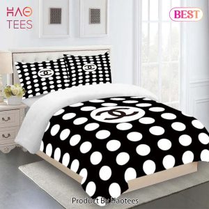 [SALE] Chanel Black Circule Luxury Brand Premium Bedding Set Duvet Cover Home Decor