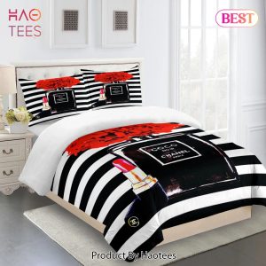[SALE] Chanel Coco Noir Paris Luxury Brand Premium Bedding Set Duvet Cover Home Decor