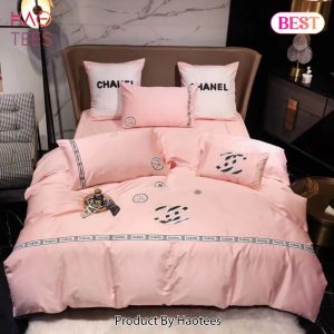 [SALE] Chanel Light Pink Luxury Brand Premium Bedding Set Duvet Cover Home Decor