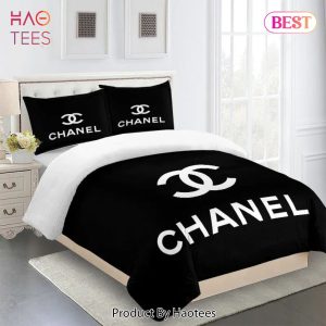 [SALE] Chanel White Logo Black Luxury Brand Bedding Set Duvet Cover Home Decor