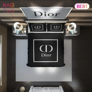 [SALE] Christian Dior Black Fashion Luxury Brand Premium Bedding Set Home Decor