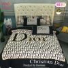 [SALE] Christian Dior Black White Logo Luxury Brand Premium Bedding Set Bedspread Duvet Cover Set Home Decor