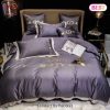 [SALE] Christian Dior Grey Luxury Brand Premium Bedding Set Bedspread Duvet Cover Set Home Decor