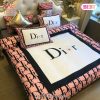 [SALE] Christian Dior Light Pink Luxury Brand Premium Bedding Set Bedspread Duvet Cover Set Home Decor