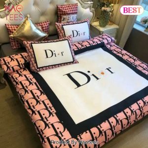 [SALE] Christian Dior Light Pink Luxury Brand Premium Bedding Set Bedspread Duvet Cover Set Home Decor