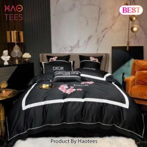 [SALE] Christian Dior Paris Black Luxury Brand Premium Bedding Set Duvet Cover Home Decor