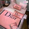 [SALE] Christian Dior Paris Pinky Luxury Brand Premium Bedding Set Bedspread Duvet Cover Set Home Decor