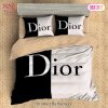 [SALE] Christian Dior Violet Luxury Brand Premium Bedding Set Bedspread Duvet Cover Set Home Decor
