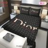 [SALE] Dior Black Logo Luxury Brand Bedding Set Home Decor
