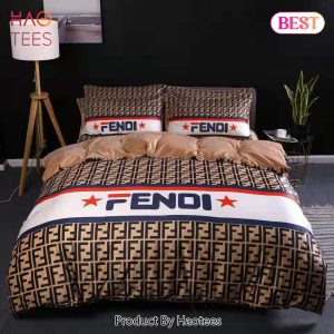 [SALE] Fendi Luxury Logo Fashion Brand Premium Bedding Set Home Decor – FY41