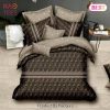[SALE] Fendi Roma Brown Luxury Brand Premium Bedding Set Bedspread Duvet Cover Set Home Decor