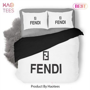 [SALE] Fendi White Luxury Logo Fashion Brand Premium Bedding Set Home Decor