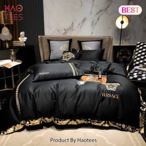 [SALE] Gianni Versace Black Luxury Brand High-End Bedding Set Home Decor – YT31