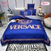 [SALE] Gianni Versace Blue Luxury Brand High-End Bedding Set Home Decor