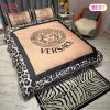 [SALE] Gianni Versace Blue Luxury Brand High-End Bedding Set Home Decor