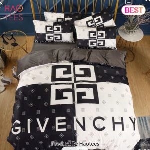 [SALE] Givenchy Black And White Logo Luxury Brand Bedding Set Home Decor