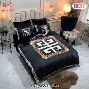 [SALE] Givenchy Black Luxury Brand Premium Bedding Set Duvet Cover Home Decor
