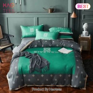 [SALE] Givenchy Green Luxury Brand Bedding Set Bedspread Duvet Cover Set Home Decor