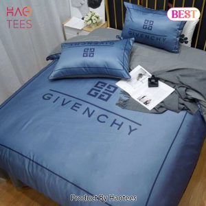 [SALE] Givency Blue Logo Luxury Brand Bedding Set Home Decor