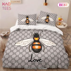 [SALE] Gucci Bee Blind For Love Fashion Logo Premium Luxury Brand High-End Bedding Set LV Home Decor