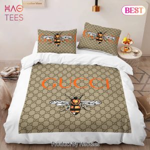 [SALE] Gucci Bee Hot Fashion Logo Premium Luxury Brand High-End Bedding Set LV Home Decor